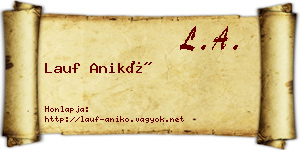 Lauf Anikó névjegykártya