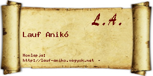 Lauf Anikó névjegykártya